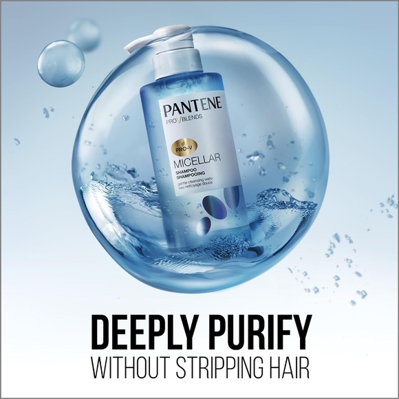 Pantene, 1 Shampoo & 1 Conditioner, with Micellar Water, 17.9 fl oz each - Picture 5 of 8